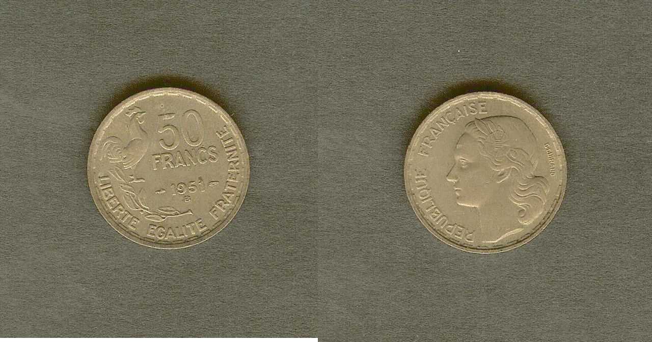 50 francs Guiraud 1951 Beaumont-Le-Roger TTB+ à SUP